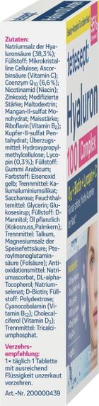 Комплекс Tetesept Гіалурон 100 мг. + Q10 + Біотин для зволоження, краси та здоров' я шкіри, Німеччина | Зображення 3