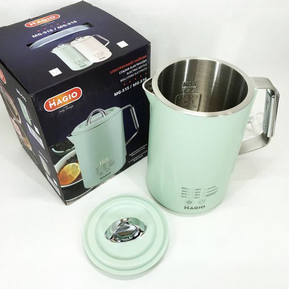 Електрочайник Magio MG-515, 1.5 л, 1500 Вт, з подвійними стінками та регулюванням температури | Зображення 1