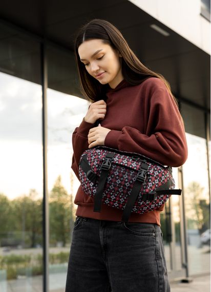 Большая женская поясная сумка бананка Sambag DynamicDart черная 38×21×7 см (80411148) | Зображення 7