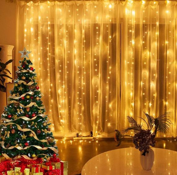 Гірлянда-штора тепла біла 3х2м, 150 LED від мережі XPRO (46876-91018_161) | Зображення 3