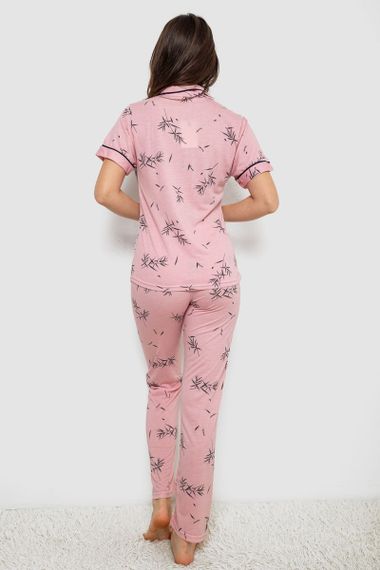 Пижама женская с принтом, цвет розовый, 243R7148 | Зображення 3