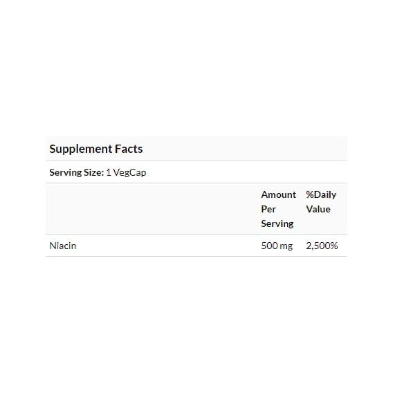 Ниацин Solaray Niacin 500 mg 100 Veg Caps SOR04363 | Зображення 2
