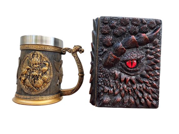 Подарунковий набір Кухоль 3D Скандинавські Боги та Блокнот 3D «Око Пламінного Дракона»
