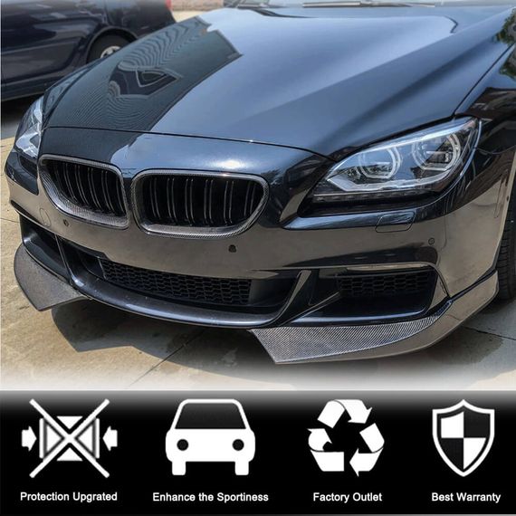Накладки на передній бампер Flap V1 (для M-Sport, Карбон) для BMW 6 F12/F13/F06 2011-2018 рр | Зображення 1