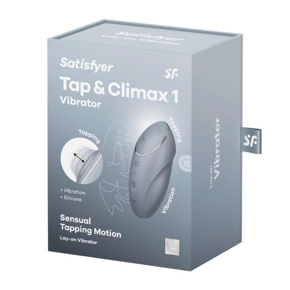 Вібростимулятор-пульсатор Satisfyer Tap & Climax 1 Bluegrey, ефект постукування пальцем, 2 мотори Sex Aura | Зображення 7