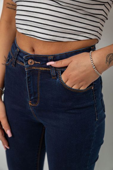 Джинси жіночі однотонні Skinny, колір синій, 244R502-5 | Зображення 4