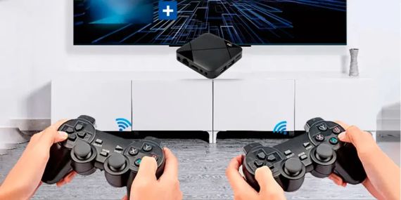 Игровая ТВ-приставка M8 mini 4K на Android TV с встроенным эмулятором ретро-игр и джойстиками | Зображення 4
