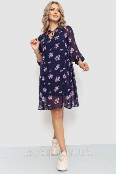 Жіноча сукня з принтом сезон літо-демісезон колір синьо-рожевий FG_00889 | Зображення 1