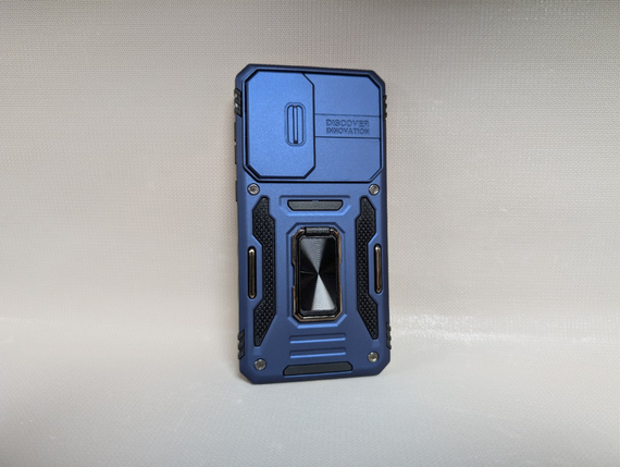 Чохол для Samsung S25 FE / Самсунг S25 FE Camera Slide, протиударний, з захистом камери та магнітним кільцем-тримачем, TPU, синій