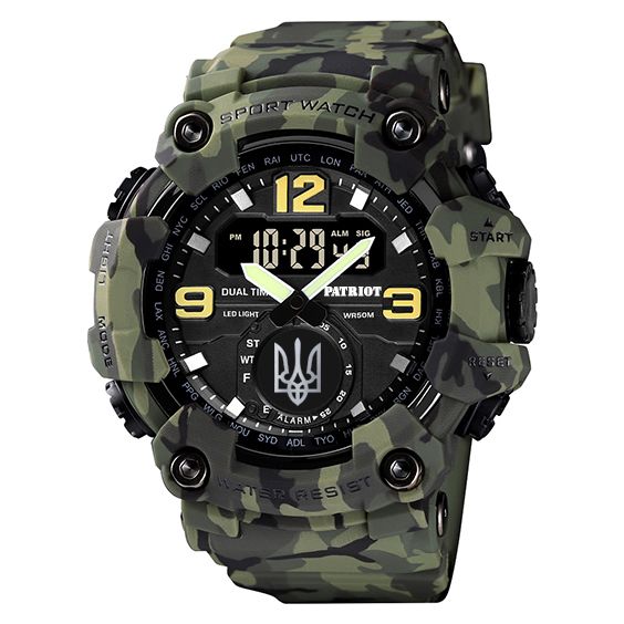 Patriot 004CMGRUASI Тризуб срібло Зелений камуфляж + Коробка. | Зображення 5