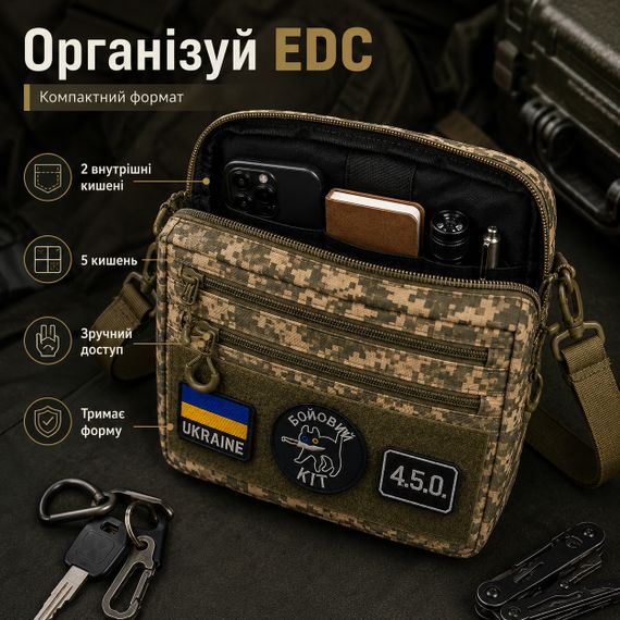 Чоловіча тактична сумка EDC Cordura 600D, сумка з кордури для патчів піксель RS-22 | Зображення 1