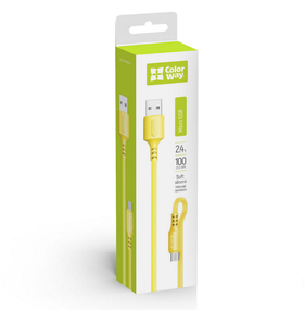 Кабель USB MicroUSB ColorWay CW-CBUM043-Y 2,4A 1м желтый