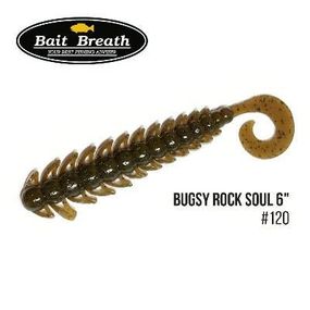 Силиконовая приманка, Съедобный силикон Bait Breath BUGSY 6" Rock Soul (6шт.) (120 Green Pumpkin/Seed)