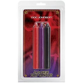 БДСМ свечи низкотемпературные Doc Johnson Japanese Drip Candles - 3 Pack Multi-Colored sexstyle