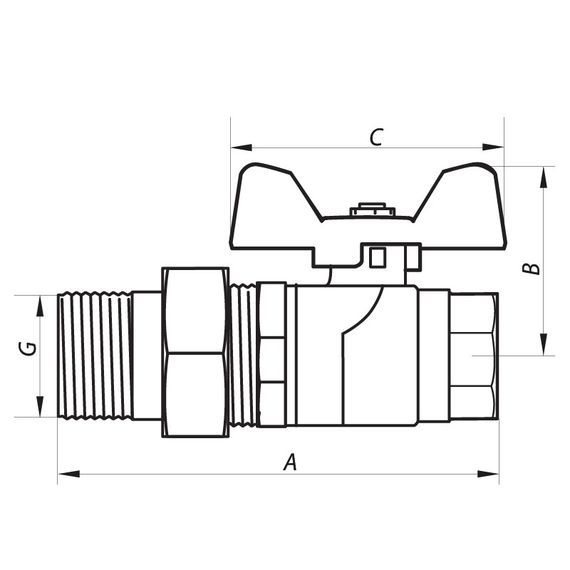 Кран кульовий з американкою 3/4" ГШМ (NF.921) Nolf (NF2962) | Зображення 1