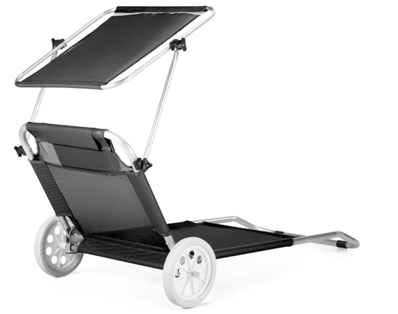 Шезлонг лежак Outtec Sun з дашком чорний | Зображення 1