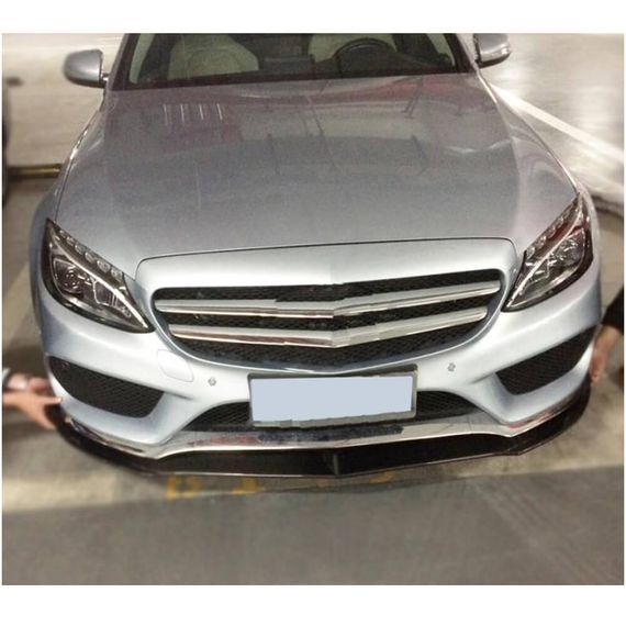 Накладка на передній бампер Lip V5 (для C43 AMG 2015-2019, Карбон) для Mercedes C-сlass W205 рр | Зображення 3