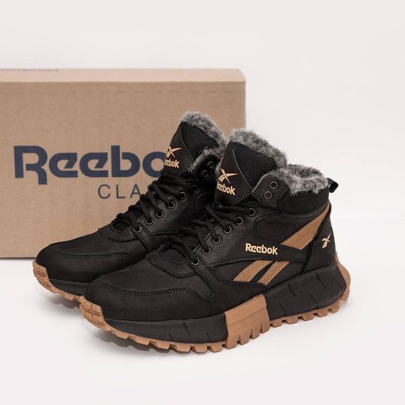 шкіряні зимові ботинки Reebok колір чорний, коричневий | Зображення 1