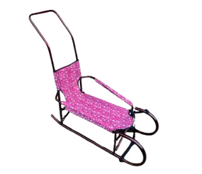 Дитячі санки "Трансформер" складні з ручкою-штовхачем  Бордові