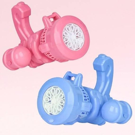 Кулемет дитячий автоматичний для мильних бульбашок Bubble machine toy Рожевий