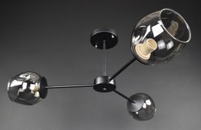 Люстра стельова на 3 лампочки 27291 Чорний 30х67х67 см.