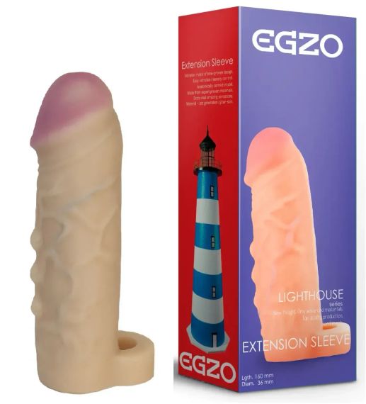 Подовжуюча насадка - презерватив EGZO Ciberskin ES003 ( 16 см х 3,6 см ) Sex Aura
