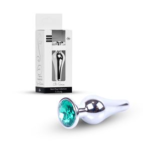 Анальна пробка - Jewellery Silver BUTT PLUG- Green