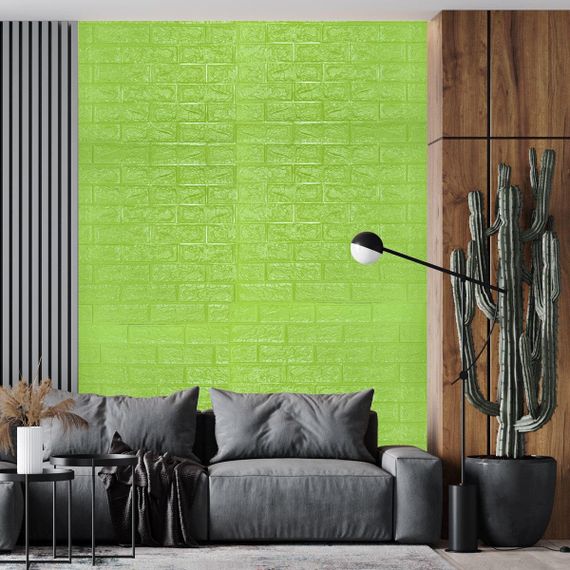 Самоклеюча 3D панель флуоресцентний зелений 700х770х5мм (300-5) SW-00001331 | Зображення 3