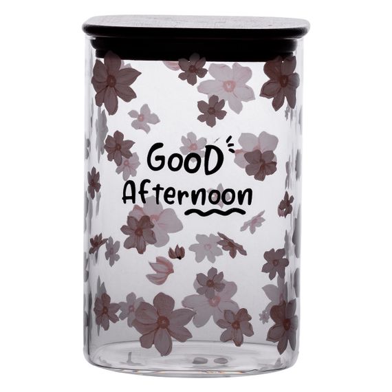 Банка для сипучих продуктів з бамбуковою кришкою 1.2 л ємність для сипучих скло HP-34-23 | Зображення 3