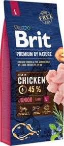 Корм Brit Premium Dog Junior L сухий з куркою для молодих собак великих порід 15 кг