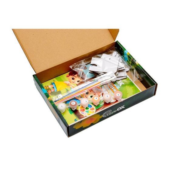 Деревянный пазл-раскраска А5 "Гусочка" Puz-22937 кисточка, краски, клейкая пленка | Зображення 1