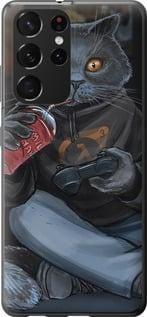Чохол на Samsung Galaxy S21 Ultra (5G) gamer cat із пластику FCh_033243