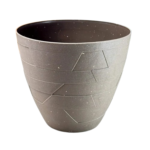 Вазон Керамо зі вставкою 29,5*26,5см капучіно бетон Алеана | Зображення 1