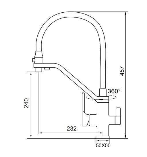Змішувач для кухні Koer KB-72009-01 з виходом для питної води (KR5006) | Зображення 1