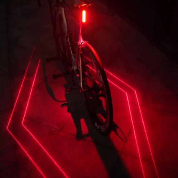 Велосипедний ліхтар акумуляторний LEADBIKE LD80-6LED з лазерною розміткою ліхтар, Ліхтар стоп | Зображення 1