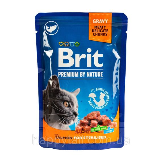 Корм влажный Brit Premium Salmon for Sterilised д/стерилизованных котов лосось 100 г | Зображення 3
