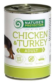 Корм Nature's Protection Adult Chicken & Turkey вологий з куркою та індичкою для дорослих собак всіх порід 400 гр