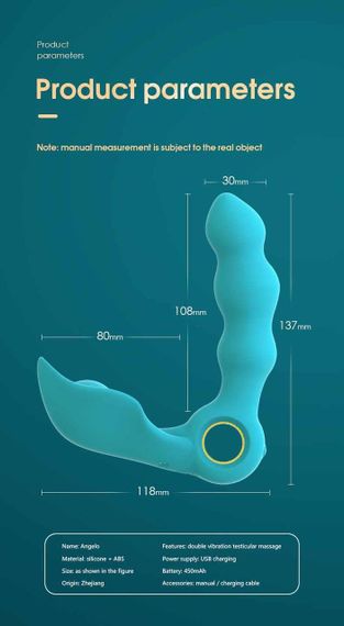 Масажер простати Stymulator-Angelo Male Prostate Triple Stimulation (blue) Sex Aura | Зображення 3