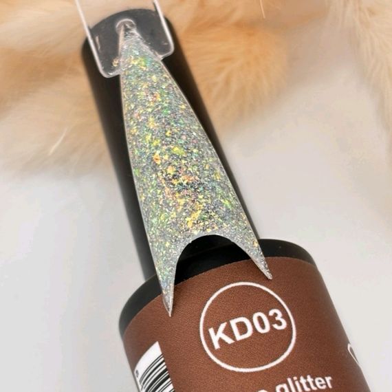 Светоотражающий гель-лак Bee Nails Disco Glitter KD03 8мл | Зображення 1