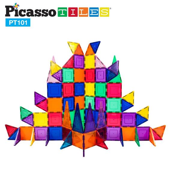 Конструктор магнітний MAGNETIC BUILDING BLOCKS PT101/22402 PICASSO TILES , 101 деталь, в коробці | Зображення 3