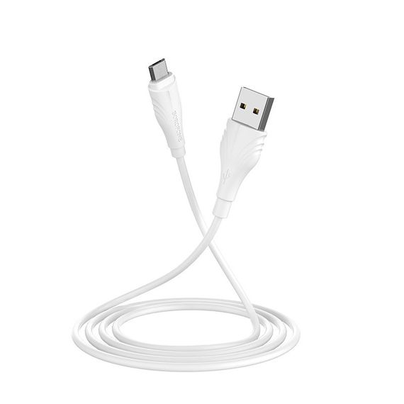 Дата кабель Borofone BX18 Optimal USB to MicroUSB (2m) Білий | Зображення 2