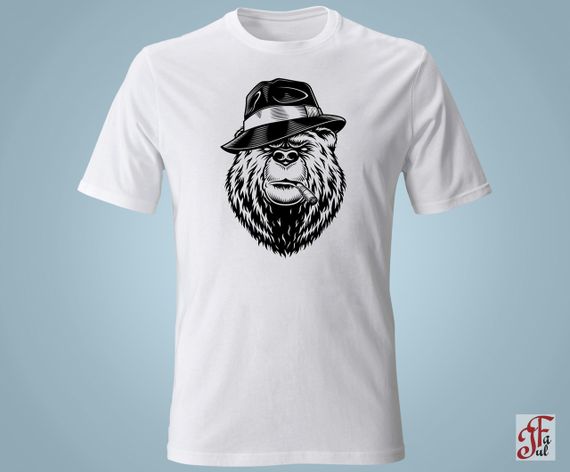Футболка с принтом   Wild bear  In hat. S