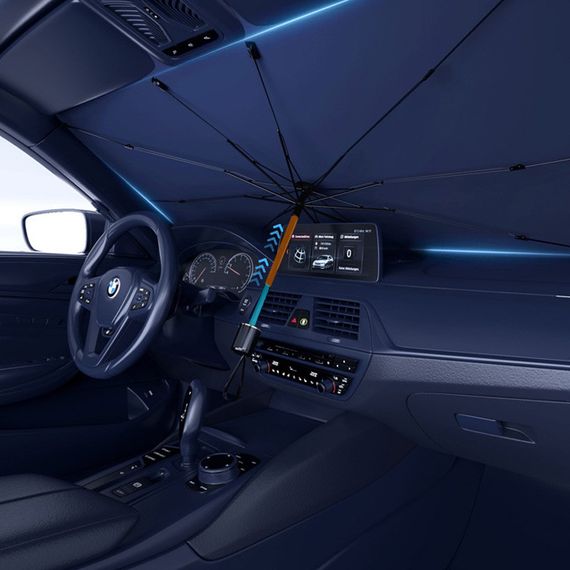 Сонцезахисна парасолька для автомобіля (1.40x0.80m) Black | Зображення 1