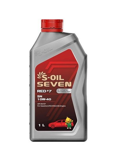 Моторна олива S-OIL 7 RED #7 SN 10W40 1л напівсинтетична, для бензинових двигунів