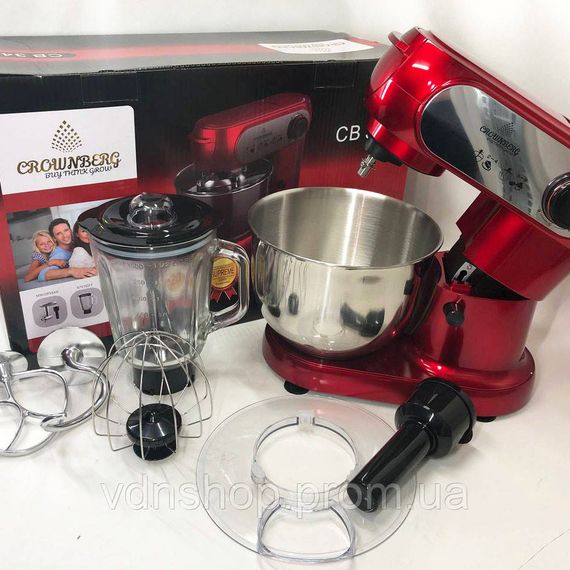 Кухонний комбайн 3 в 1 Crownberg CB-3404 Тістоміс-М'ясорубка-Блендер (2200 Вт) VP-96