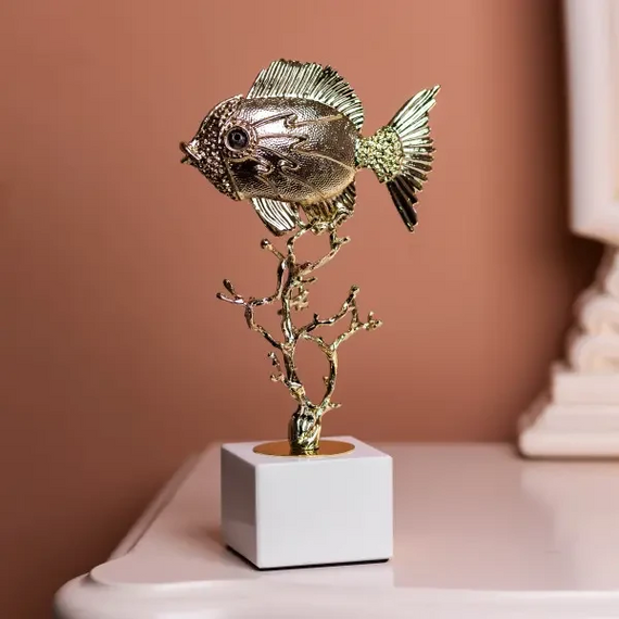 Декоративная фигурка Gold Fish 16x8x30 см металлическая HP-7-18 | Зображення 1