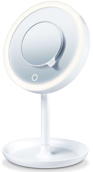 Дзеркало косметичне Beurer настільне, сенсорне керув., 3хАА в комплекті, білий (BS_45)