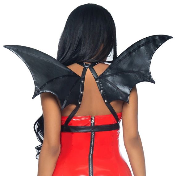 Портупєя зі штучної шкіри з крилами кажана Leg Avenue Bat wing body harness O/S | Зображення 3