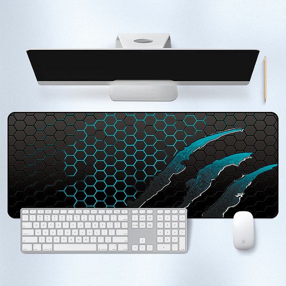 Килимок 300*800 тканинний Honeycomb з боковою прошивкою, товщина 2 мм, колір Black/Blue, Пакет