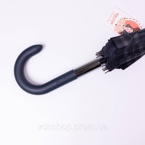 Класична парасолька-тростина напівавтомат з поліестеру 16 спиць діаметр 117 см Синя HP-23-4BL | Зображення 3